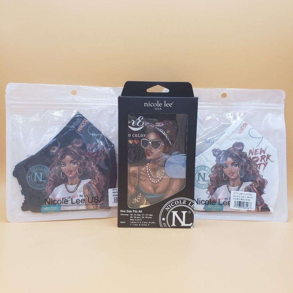 Nicole Lee Signature Print Phone Case with 2 matching print facemask